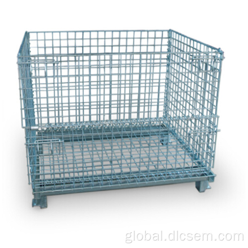 Foldable Wire Mesh Container Heavy Duty Steel High Capacity Warehouse Wire Cage Factory